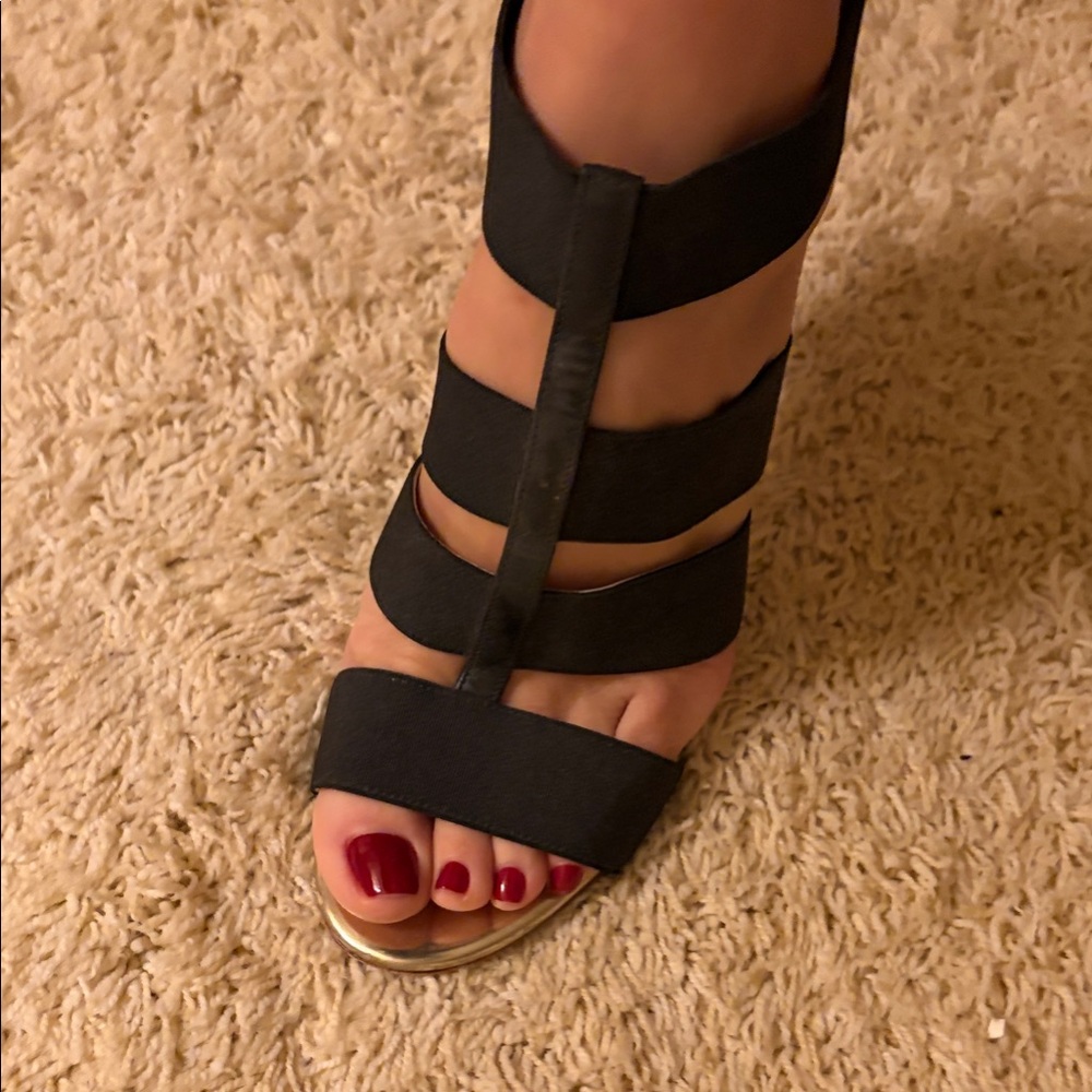 Elegant jimmy choo Black Strappy Sandals